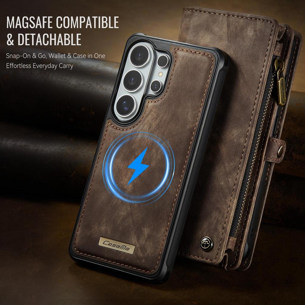 S26 S26Plus S26Ultra, Caseme-008 Multifunction Removeable Magnetic Card Bag Wallet Case for Samsung Galaxy S26 S26 Plus S26 Ultra