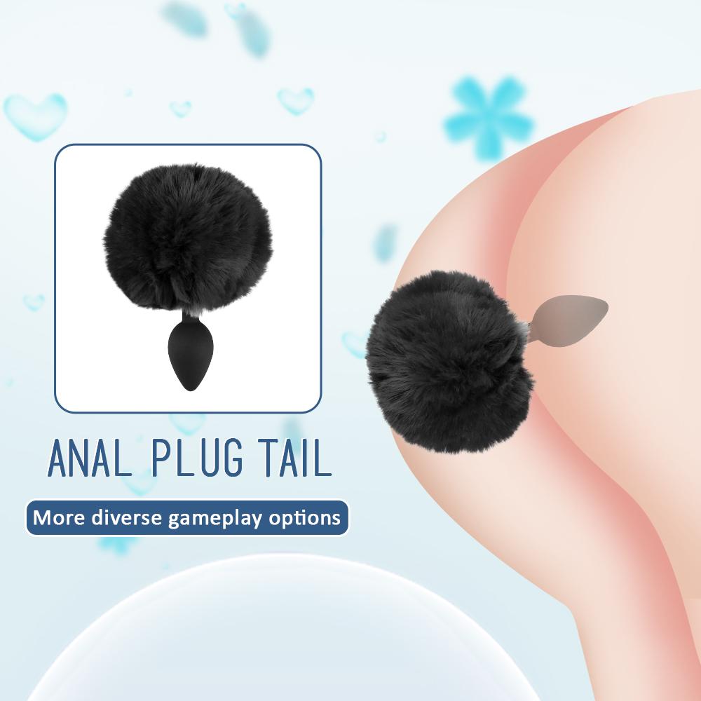 Set Tappo Anale in Silicone Coda di Volpe Coniglio Gioco di Ruolo Bdsm Tappo per il Sedere Orecchie da Gatto Coda di Coniglio Giocattoli Sessuali per Donne Uomini Gay Prodotti Erotici