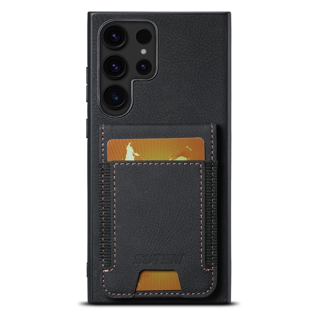 SUTENI H03 For Samsung Galaxy S24 Ultra Case Litchi Texture Kickstand Phone Shell