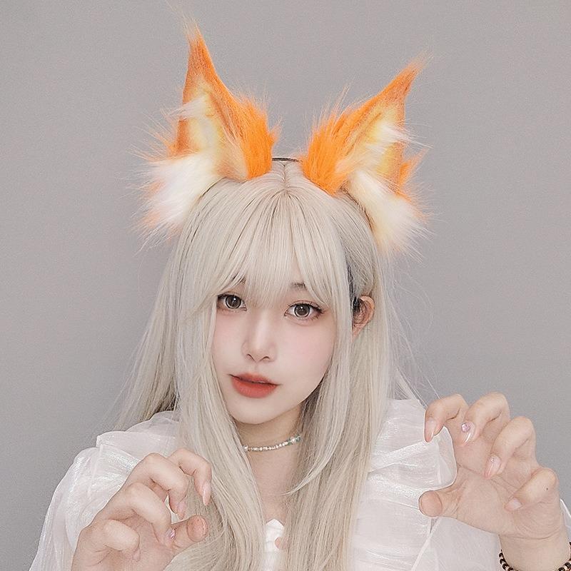 Handmade Simulation Animal Ear Headgear Cute Plush Comic Show Cosplay Bobcat Ears Hair Accessories Props Accessories Headband