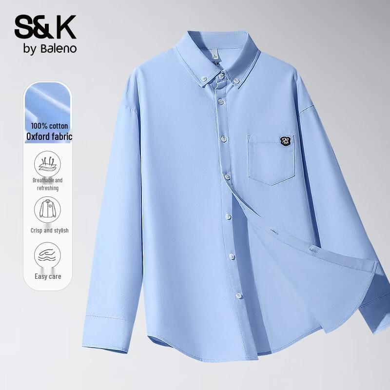 

Baleno S&K Men s 100% Cotton Easy-Care Shirt 3XL
