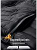 Men's Hooded Cotton-Padded Vest with Zipper Pockets for Autumn & Winter