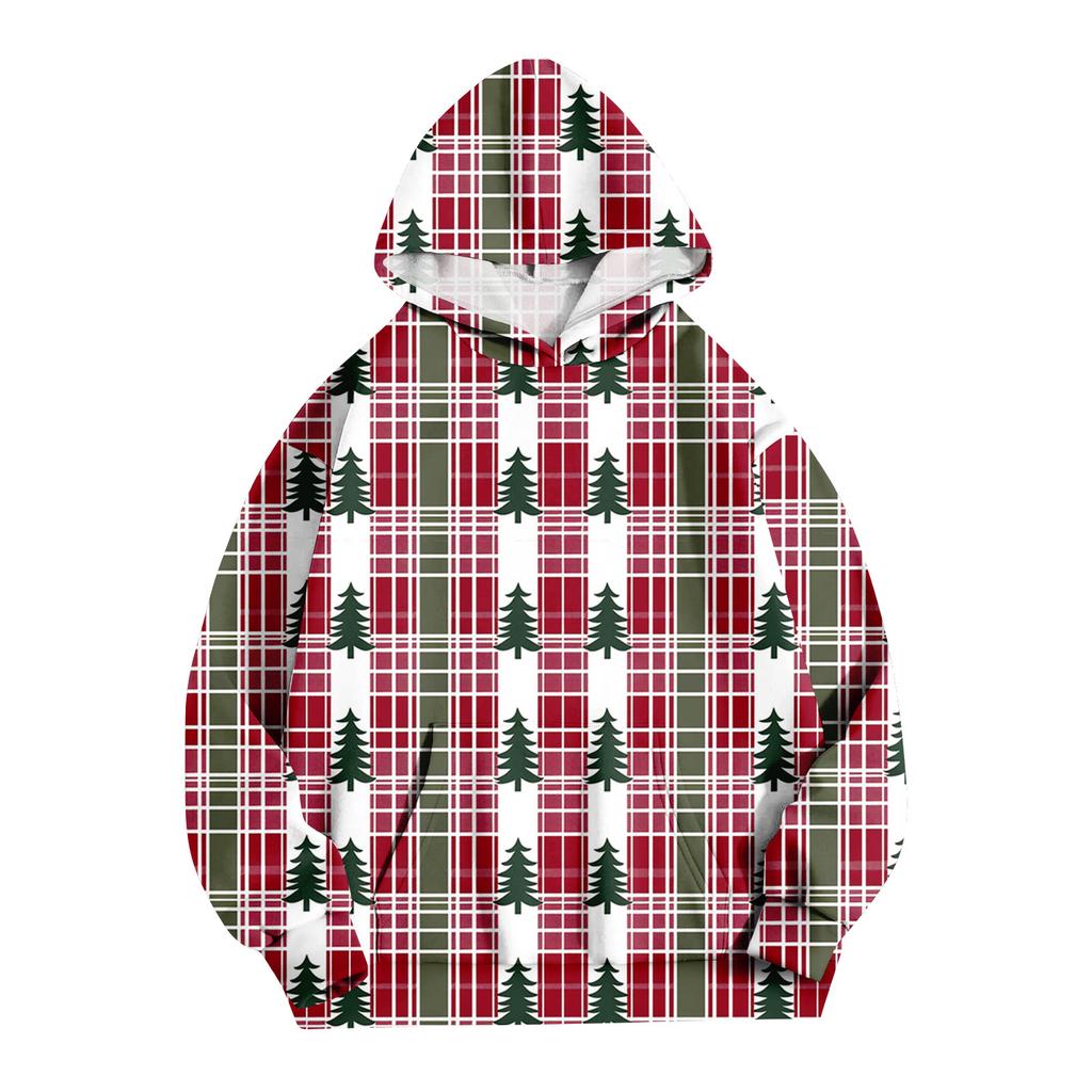 Women's Casual Long Sleeve Pullover Hoodie with Christmas Print for Holiday Occasions