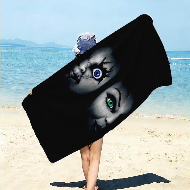 1Pc Horror Doll Device Beach Towel Microfiber Beach Towel Thin Absorbent For Beach Swimming Yoga Bath Sports 0917301