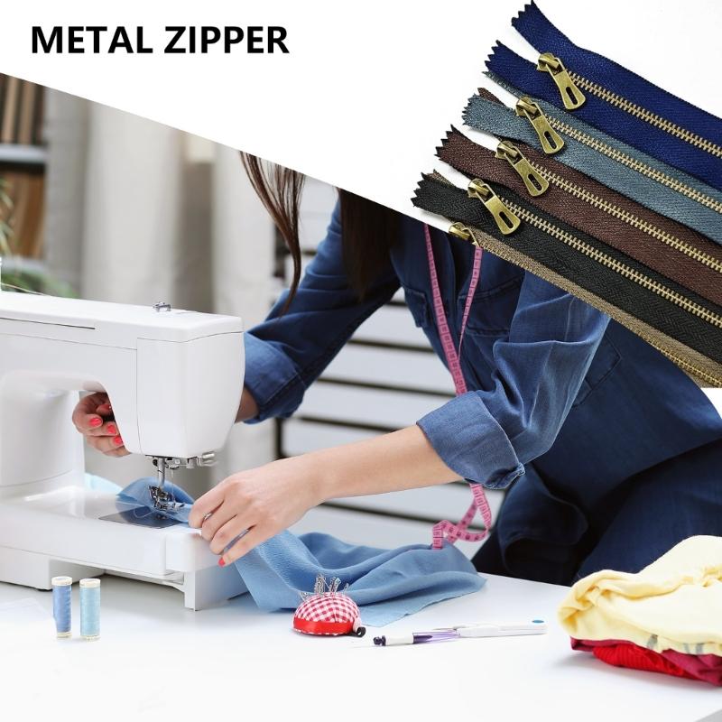 12Pcs Heavy Duty Metal Zippers for Sewing Craft Tailoring Closed-end Zips Fastener Sewing Zippers for Clothing Repair