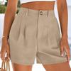 Damen Reißverschlusstasche Falten Casual Shorts 2026
