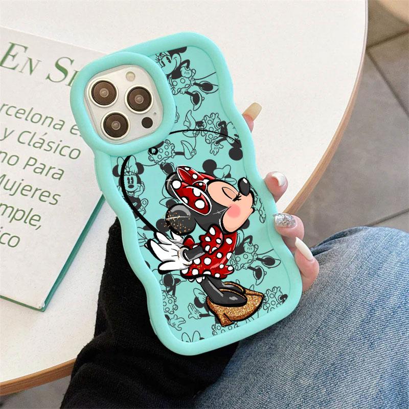 Mickey Minnie Mouse Love Phone Case For iPhone 17E 11 12 13 14 15 16 17 Pro Max 16e 17 Air 13 Plus Candy Color Back Cover