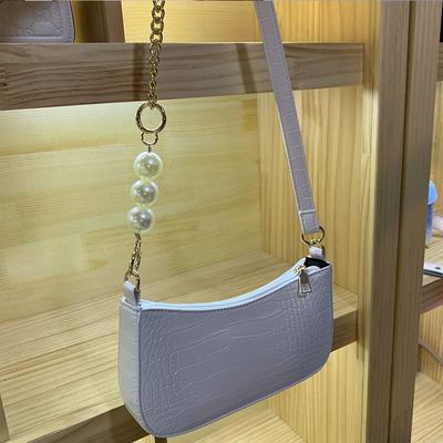 Design Crocodile Pattern Crescent Bag Generation Beaded Three Shoulder Strap Crescent Bag Niche Single Shoulder Armpit Bag