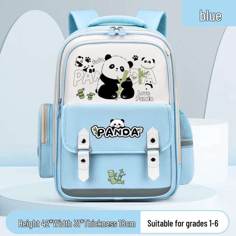 Panda Huahua Kids' Backpack - Large Capacity Spine Protection, Load Reduction, Double Shoulder for Grades 3-6