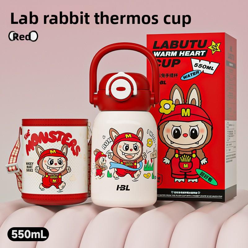 Söt tecknad barntermoskopp Stor kapacitet Högt värde Dubbel drickspipkopp Utomhus bärbar vattenkopp för pojkar och flickor