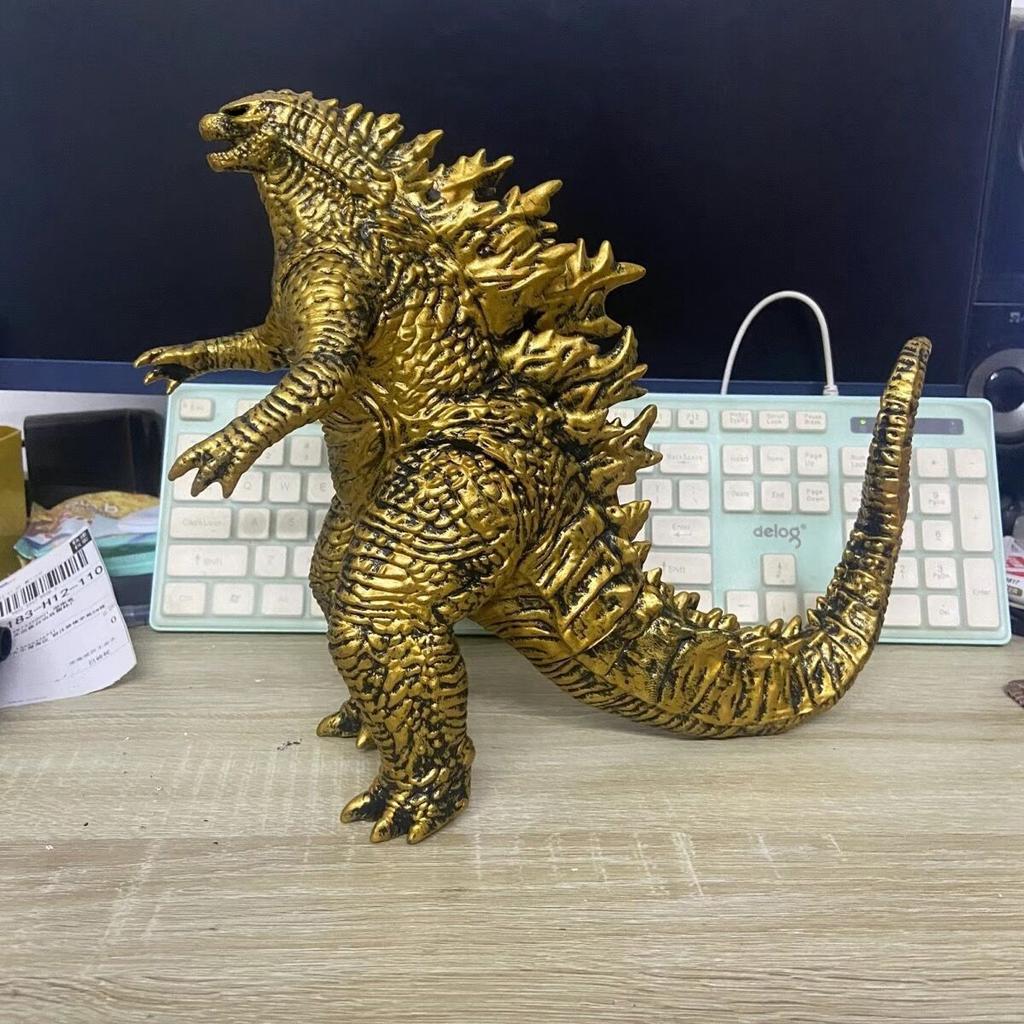 King Of The Monsters Gold Color Godzilla Movie Action Figure Soft Rubbe PVC Model Movable Joints Dinosaur Kids Toys Gift