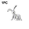 1-6PCS Rabbit Animal Decor Modern Style Cartoon Bunny Sculptures Silver Nordic Rabbit Statue Living Room Decoration