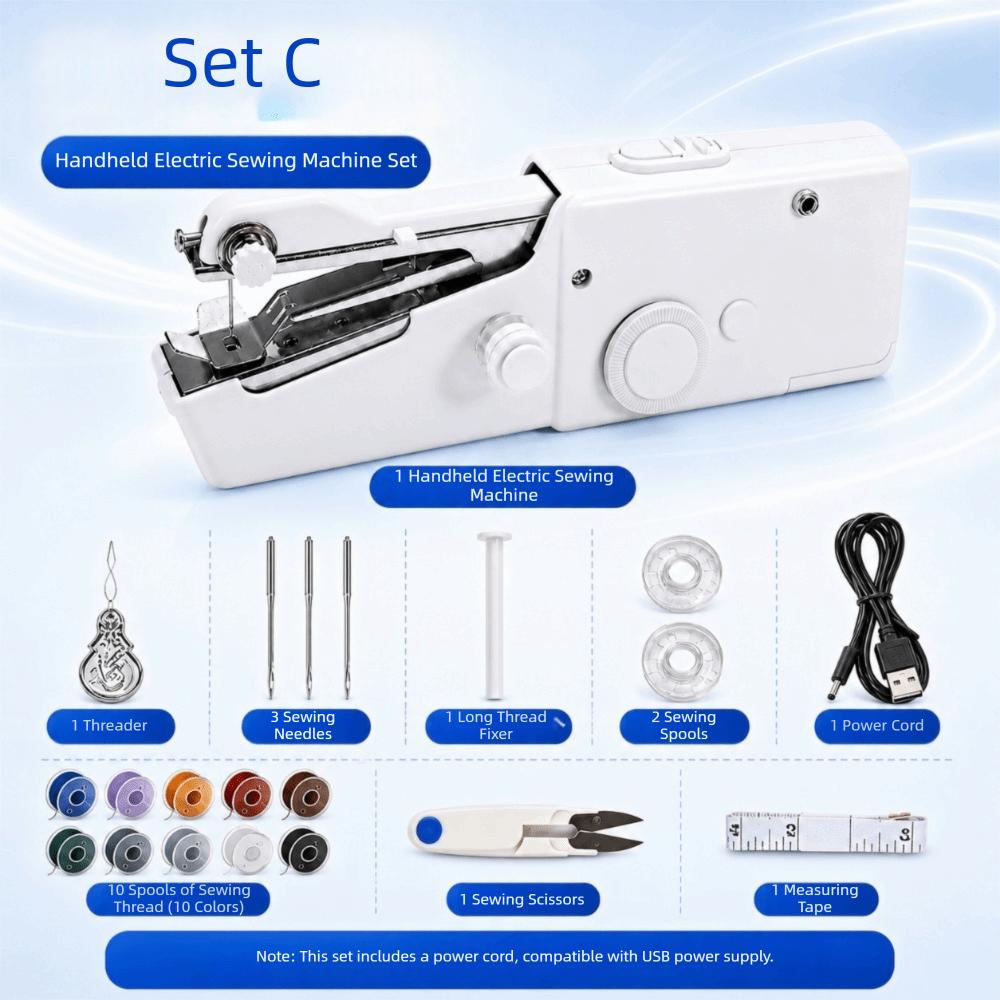 Multifunctional Mini Electric Tailor Set Compact Portable Sewing Machine Travel Use