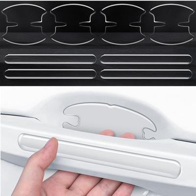 Door Handle Protector, Set of 8 Car Parts, Anti-Scratch, Waterproof, Easy Installation, Door Knob,