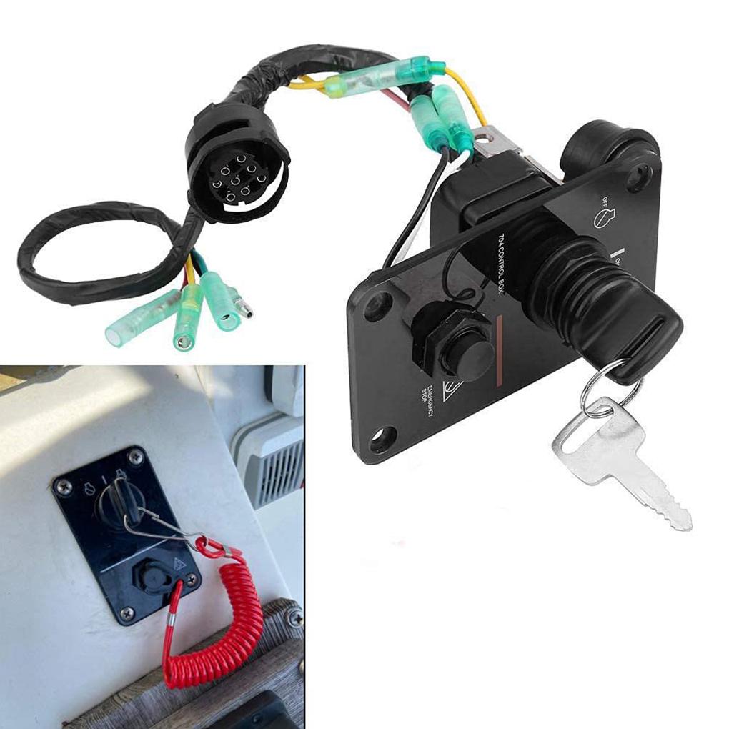 Outboard Single Engine Key Switch Assembly Panel Fits 704-82570-12-00