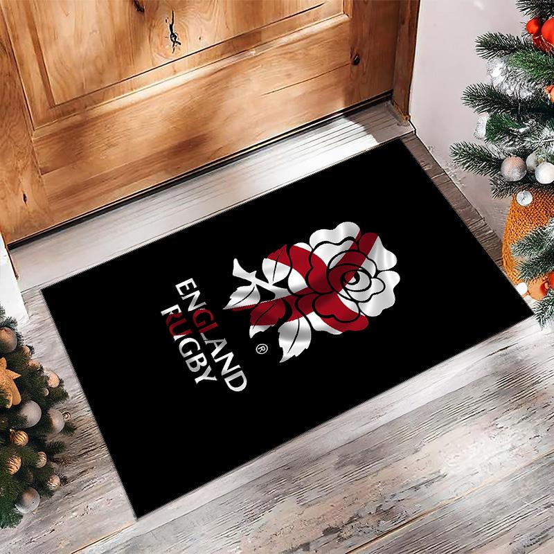 England rugby Printed Flannel Area Rug Non Slip Soft Polyester Floor Carpet Indoor Decor Mat for Bedroom Living Room Sofa