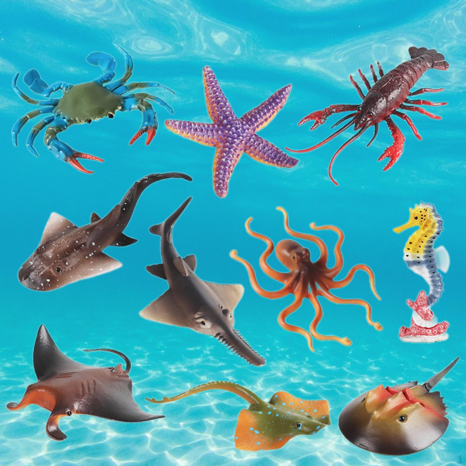 10Pcs Figures Marine Animal Kids Cognition Simulation Animals Model Toy Fake Sea for