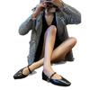 French Temperament Retro Mary Jane White Square Head Flat-soled Single Shoes Women's Shallow Mouth Gentle Wind Evening Shoes Spring and Autumn.