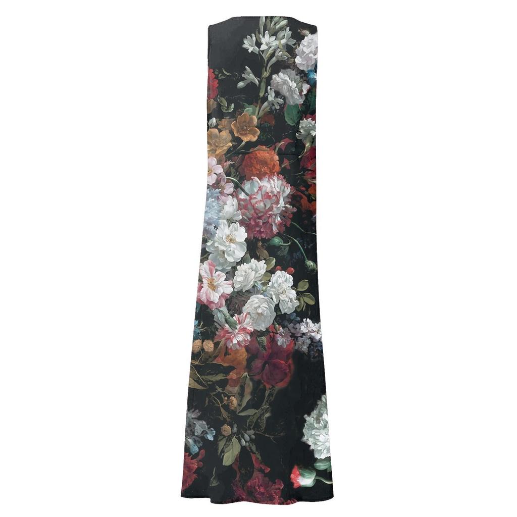 Summer Dress For Women Casual Printed Comfortable Sleeveless Cotton Dress With Pocket