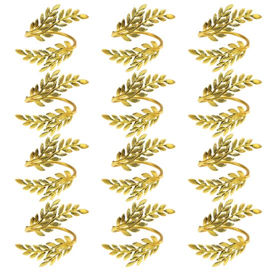 12 Pcs Wheat Head Napkin Rings Reusable Metal Napkin Holders Decorative Napkin Rings for Home Hotel Dining Table Parties Decor