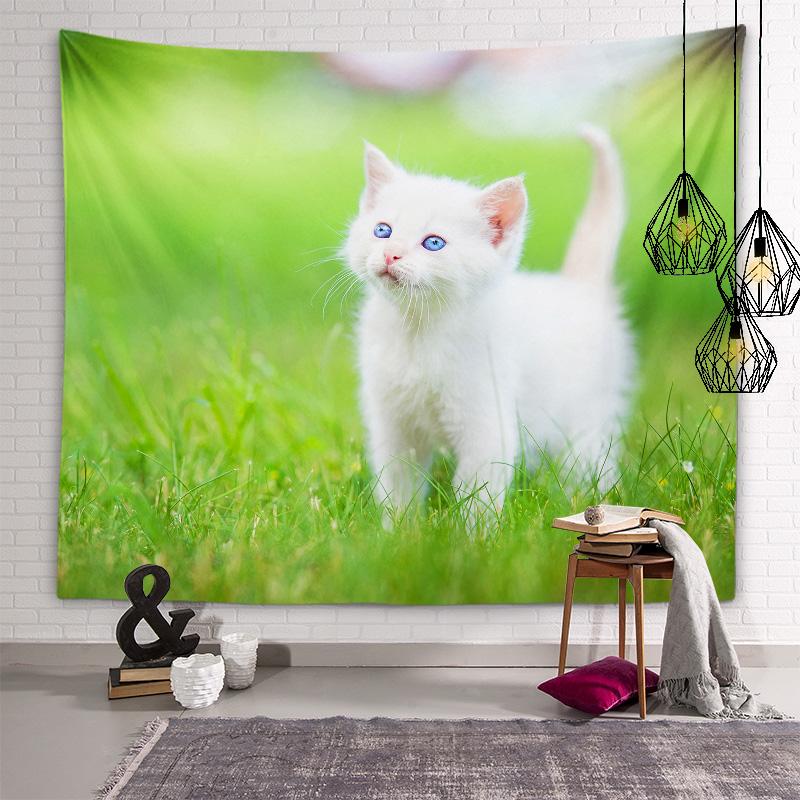 Kawaii Cat Tapestry Animal Wall Art Decoration Tapestry Cute Children's Room Living Room Bedroom Dormitory Room Home Decoration
