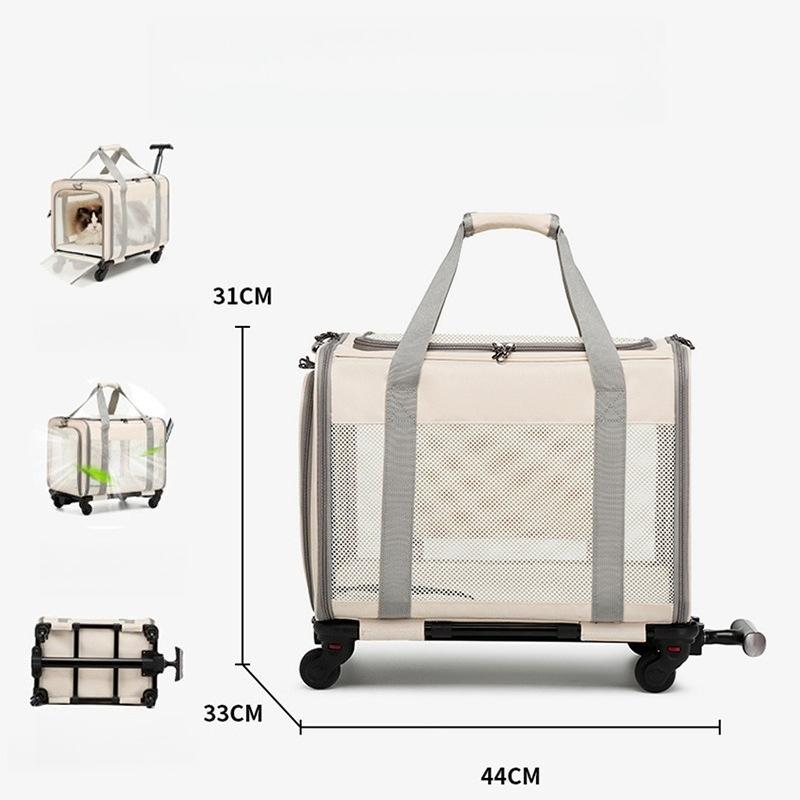Large-capacity Pet Trolley Case Cat Bag Carriers Breathable Pet Bag Pet Carriers for Cat Easy Interaction Oxford Cat Bags