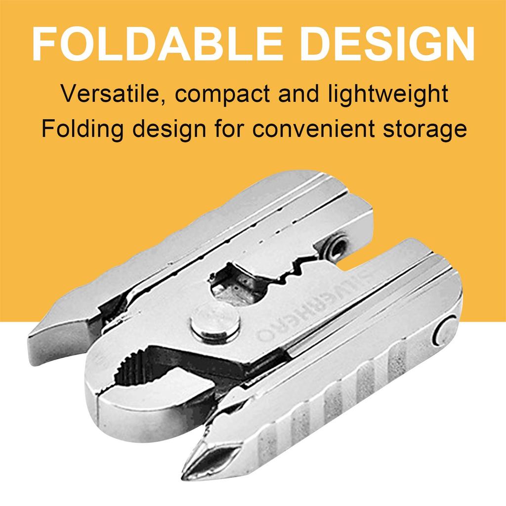 Miniature Mini Multi-Tool Pliers 15-in-1 Function Stainless Steel Pocket Size