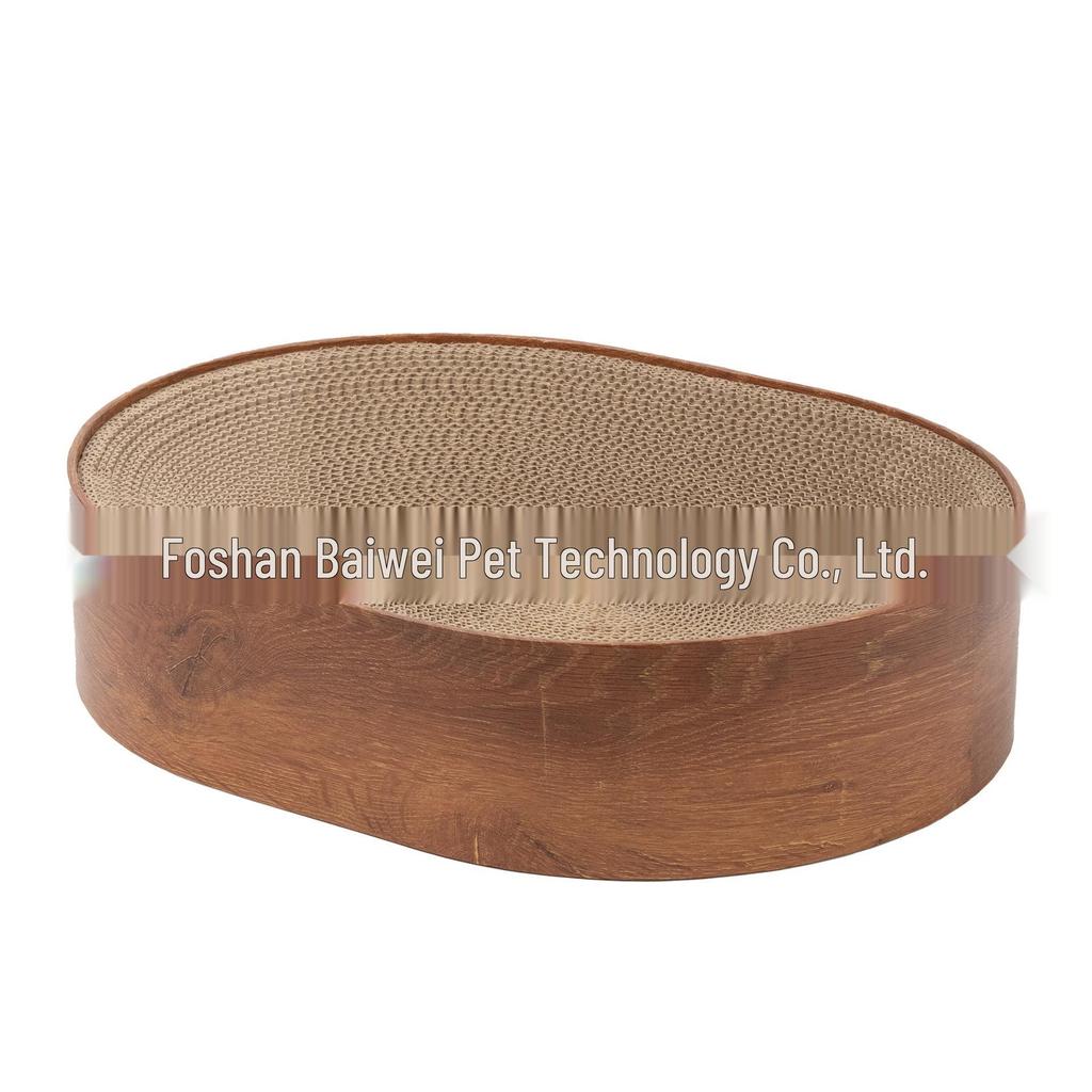 Oval Cat Scratching Bed with Corrugated Paper for Kittens