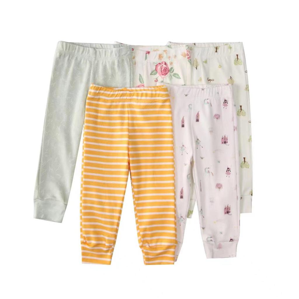 Mamaspap Kids' Spring/Autumn Homewear: Mixed Color 5-Piece Infant Trousers Gift Box - Cross-Border Delivery