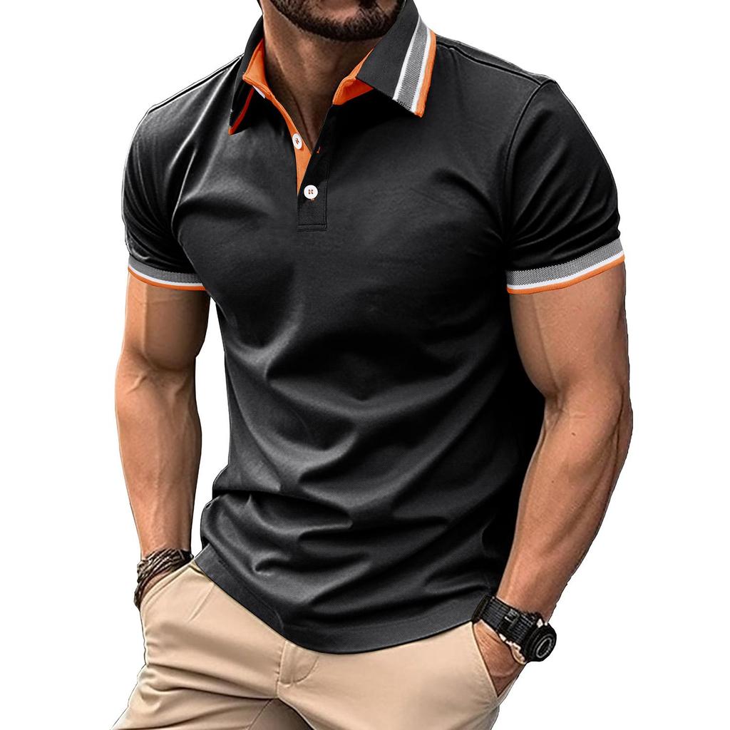 T-shirt da uomo Polo a maniche corte a blocchi di colore Colletto con bavero Top Camicia da tennis da golf casual estiva quotidiana da uomo
