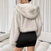Imitation Fur Coat Autumn Winter Fashion Women's New Short Fur Coat Small Hooded White Coat