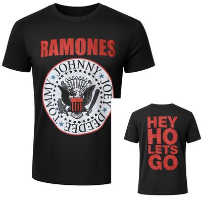 Ramones Muster 3D Gedrucktes T-Shirt Sommer Mode Luxus Kurzarm Oberteil Lässig Retro Rundhals Streetwear