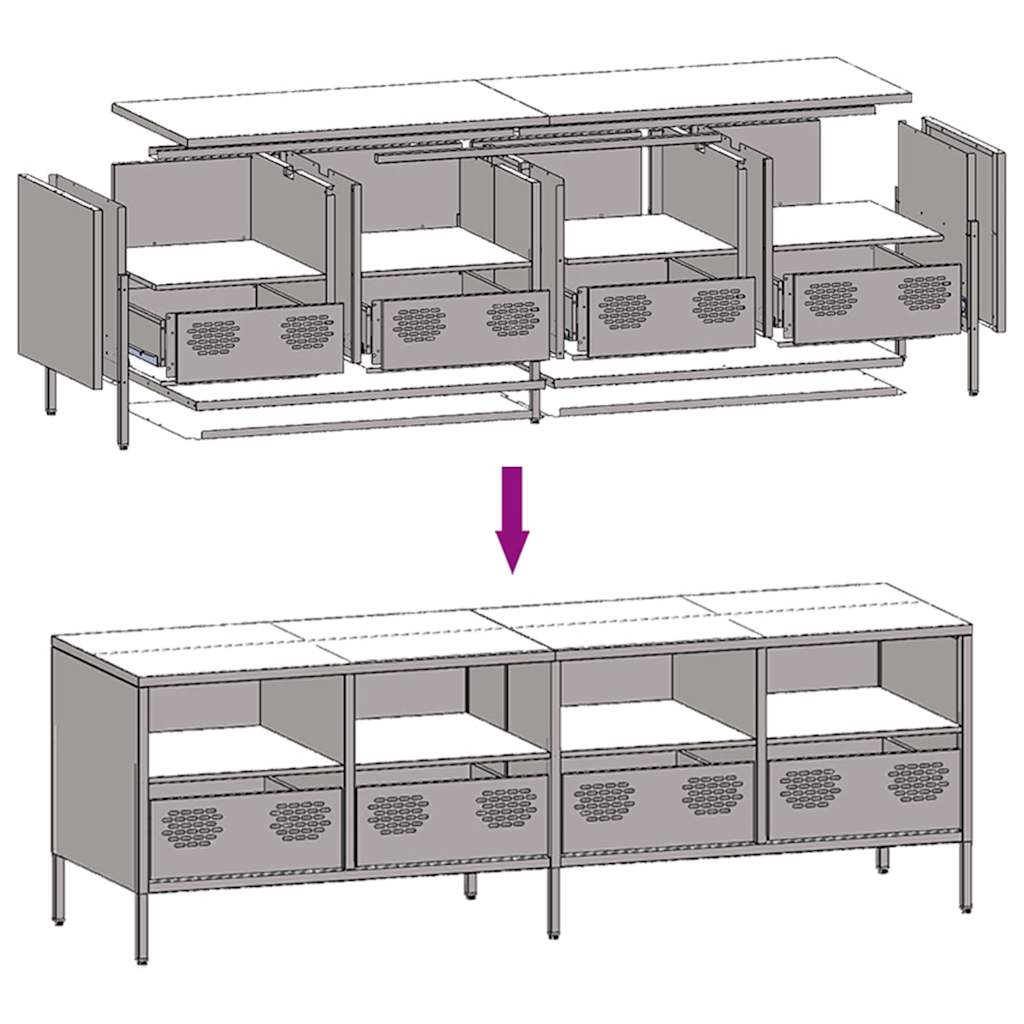Pink TV Cabinet 135 X 39 X 43.5 Cm Cold Rolled Steel