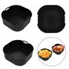 2PCS Square Cooking Mats Oven Safe Grilling Mats Silicone Texture Air Fryers Bowl Suitable for Kitchen Baking Use