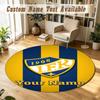 Round Rug Custom Nameifk Göteborg Pattern Non Slip Carpet Home Floor Decor