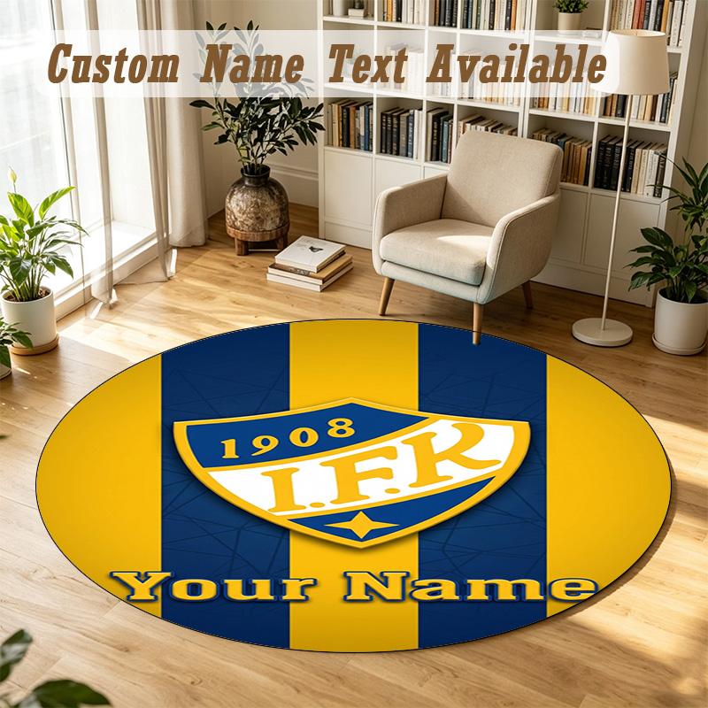 Round Rug Custom Nameifk Göteborg Pattern Non Slip Carpet Home Floor Decor