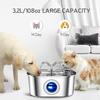3.2L Stainless Steel Pet Water Fountain Ultra Quiet Pump LED Water Level Indicator With Triple Filter For Cats Dogs