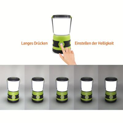 תאורת קמפינג LED 4 מצבי אור זרקור ניתן לעמעום תאורת חירום המופעלת באמצעות סוללה אידיאלית לטיולי לילה תאורת אוהל הפסקות חירום