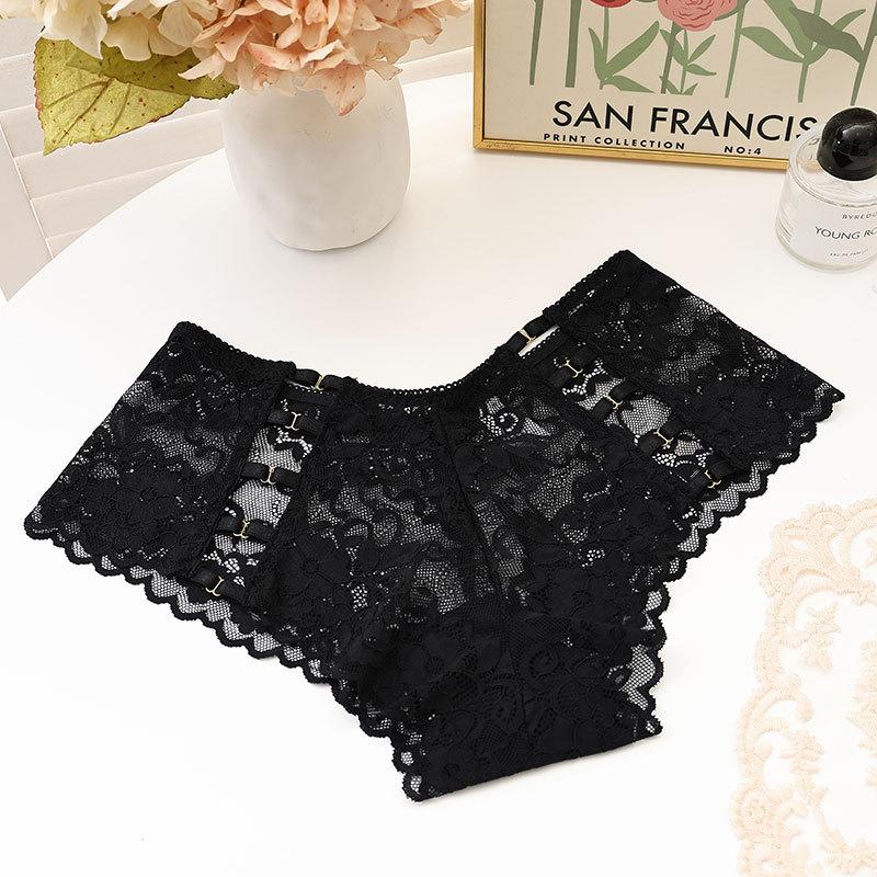 12 Color Women's Panties Underwear Sexy Hollow Middle Waist Briefs Lace Flower Breathable Underpants Europe Plus Size Lingerie