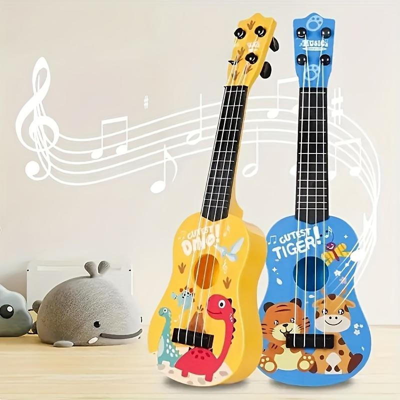 Mini Playable Ukulele Toy Guitar, Educational Musical Instrument for Boys and Girls, Puzzle Fun Party Birthday Christmas Halloween Gift