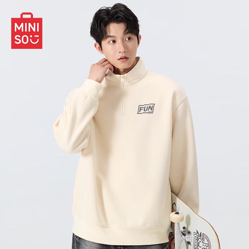 

MINISO Men s Half-Zip Stand Collar Sweatshirt XL