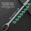 Industrial Ratcheting Wrench 72 Teeth High Torques Performances 460-610mm Adjustable Handle Length Ergonomic Rubber Grip For Confined Space