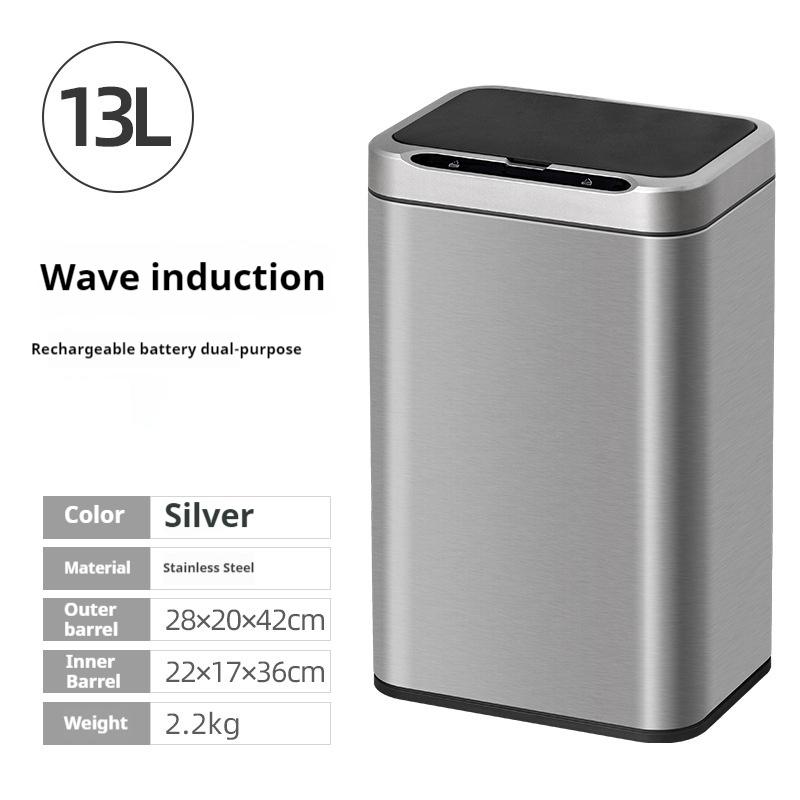 

Мусорное ведро для кухни из нержавеющей стали с автоматическим датчиком, умные мусорные баки, туалетное умное мусорное ведро, мусорные баки, мусорное ведро 9/13 л