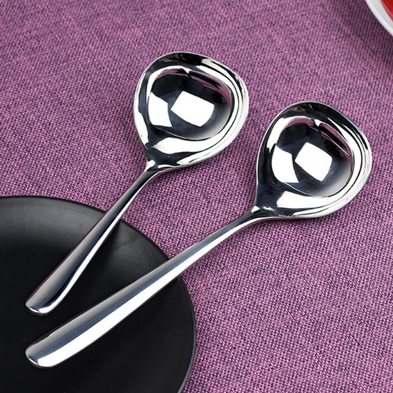 304 Stainless Steel Soup Spoon Korean-style  Pot Big Head Spoon Deep Long Handle Soup Ladle Cooking Spoon Tableware