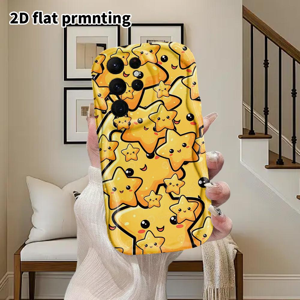 Phone Case: 2D Flat Samsung Galaxy A34 A35 M05 M06 S20 S22 S21 FE Plus 5G Protective Case, Couple Style, Cartoon Stars, Christmas and Halloween Gift
