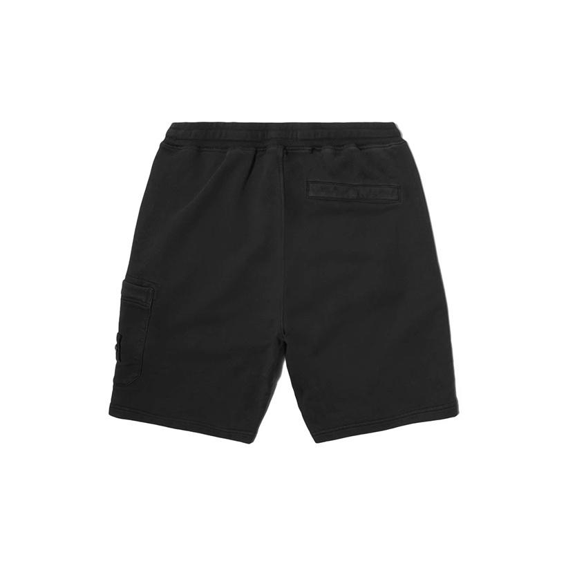 STONE ISLAND Klassisches Logo Einfarbige Sportliche Freizeitshorts Frühling Sommer Herrenshorts Schwarz 721564651-V0029