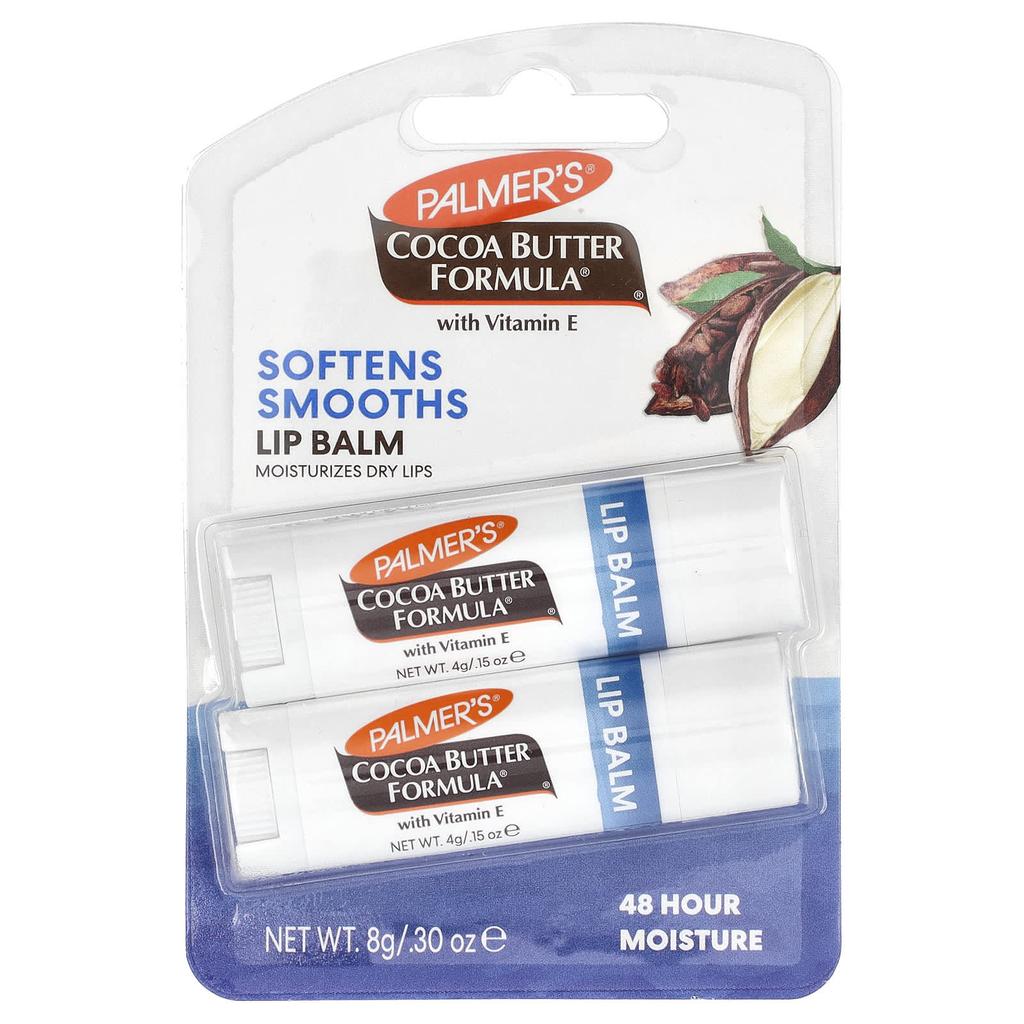 Palmer'S, Cocoa Butter Formula with Vitamin E, Lip Balm for Soft Skin, 2 Pack, 4G (0.15Oz) Each