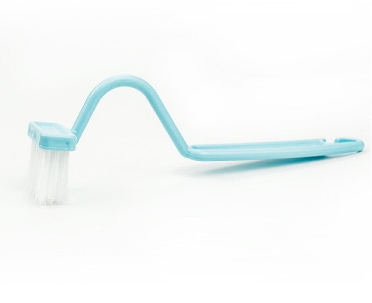 

Bent Handle Toilet Brush Curved S-Type Simple Stylish Under Rim Bristles 2.7cm Cleaning Fine Bristles Inner Rim синій
