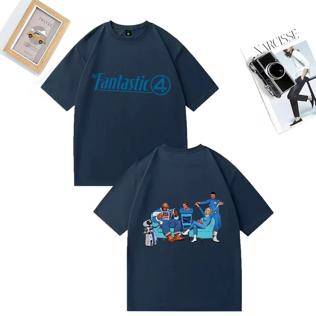 The Fantastic Four First Steps Graphics T Shirt Men Women's Street Hip Hop Vintage Oversized Cotton Short Sleeve O-Neck T Shirts