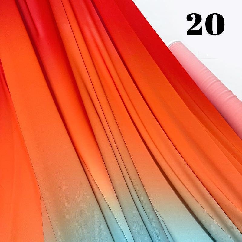 100x150cm Gradient Rainbow Fabric Ancient Style Sewing Hanfu Dress Stage DIY Costume Hanfu Silky Dress Stage Garment